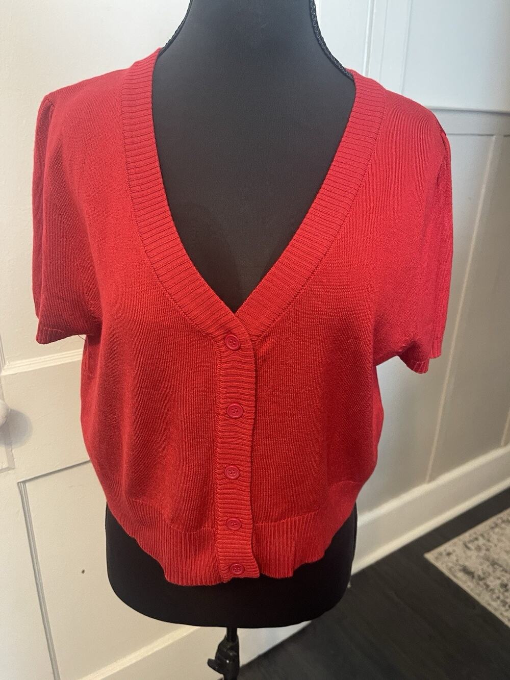 Ye Mak Red Half Sweater Size 2X